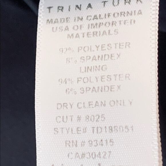 Trina Turk Dress Black One Shoulder Ruffled Neckline Maxi Cocktail Dress Size 2 - Picture 11 of 16